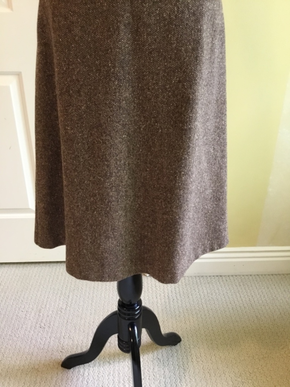 Dolce & Gabbana D&G Brown Herringbone Tweed Fit & Flare Midi Dress - Picture 4 of 14